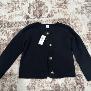 GAP Black and Gold Knit Jacket Classic Crew Neck